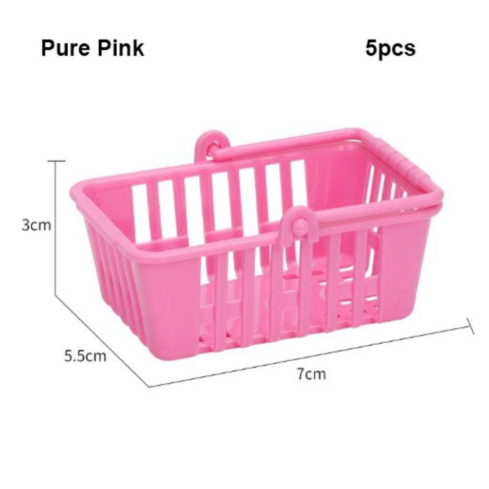 5pcs Multicolors Basket Toys Mini Shopping Hand Basket Model  Doll House