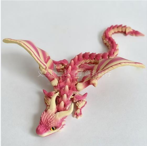 3D-печатная шарнирная большая летающая фигурка дракона с рогами, ornament, игрушка, подарок