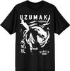 Naruto Shippuden Узумаки Текст Черная Графическая Футболка