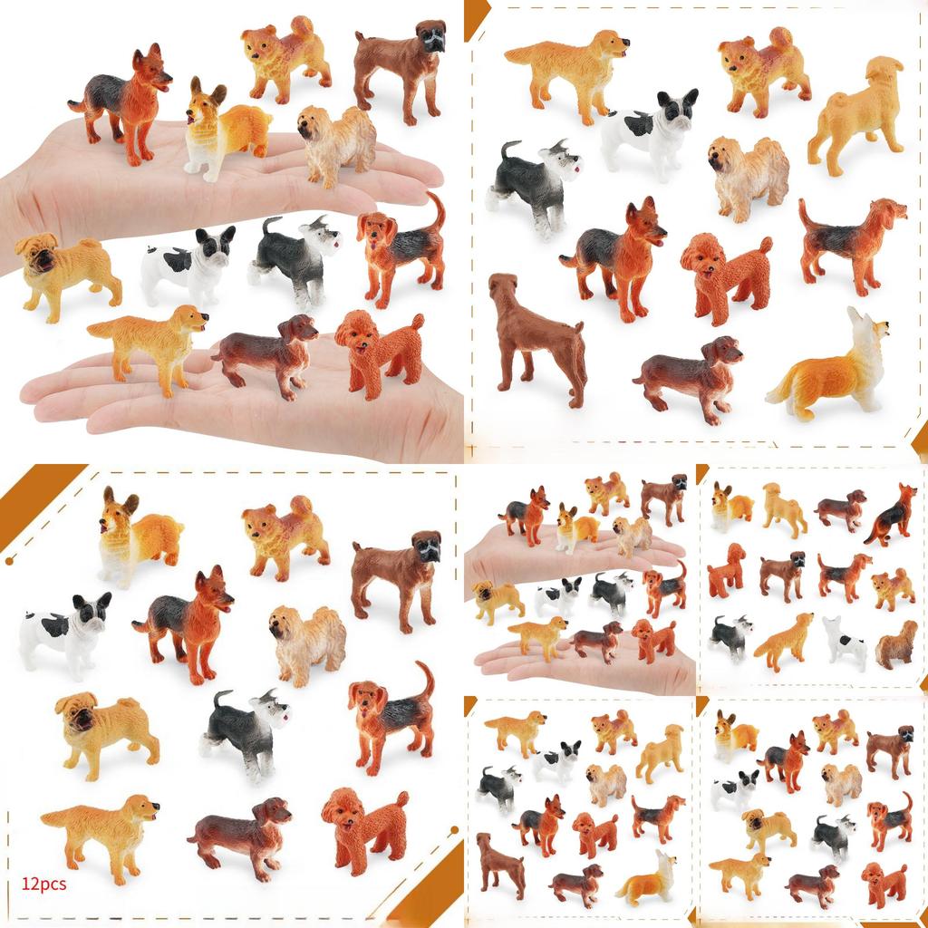 Teddy Plush Dog Miniature Model Pvc Collectible For Pet Enthusiasts