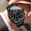 Black Popular Waterproof Analog Quartz Business Stylish Stainless Simple Design with Date Large Black Work Fashion Moon Gift Men's Watch, Watch,