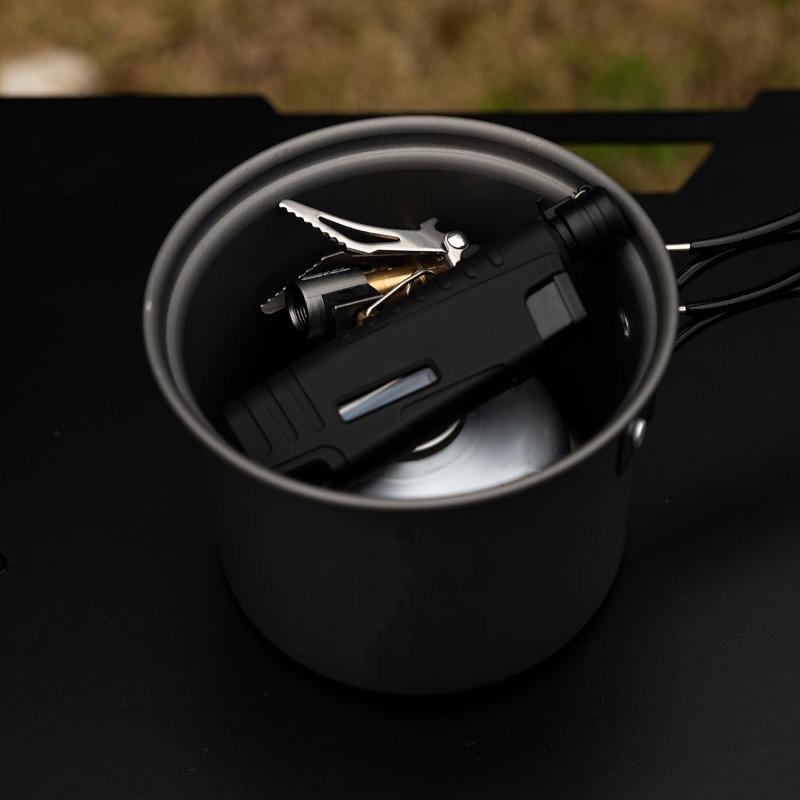 Mini Titanium Gas Stove Ultralight Portable One Piece Folding Outdoor Camping Burner Pocket Sized For Picnic Travel Cooking
