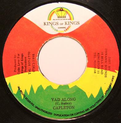 7-дюймовая пластинка CAPLETON - Yad Along НИ ОДИН Kings of Kings 1998 Ямайка Регги, Ска и Даб Б/У