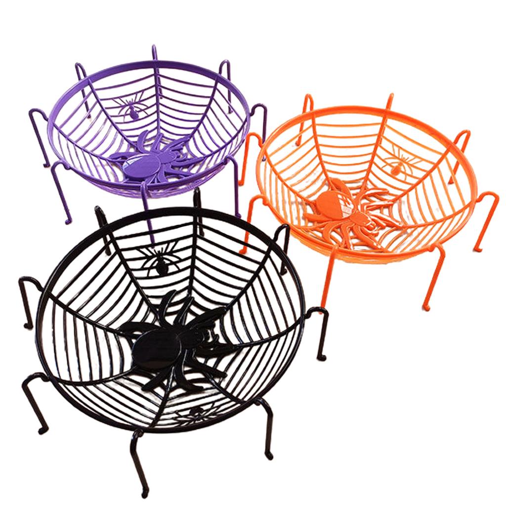 Halloween Spiders Web Fruit Bowls for Trick or Treats Candy Spiders Cobweb Shape Fruit Holder Halloween Fruit Baskets
