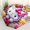 1pc Hello Kitty Floral Fantasy Umbrella with Plastic Handle,Suitable for All Seasons Home Travel Outdoor UmbrellaSanlio408