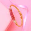 Gold Plated Pink Crystal Women's Cuff Bracelet
