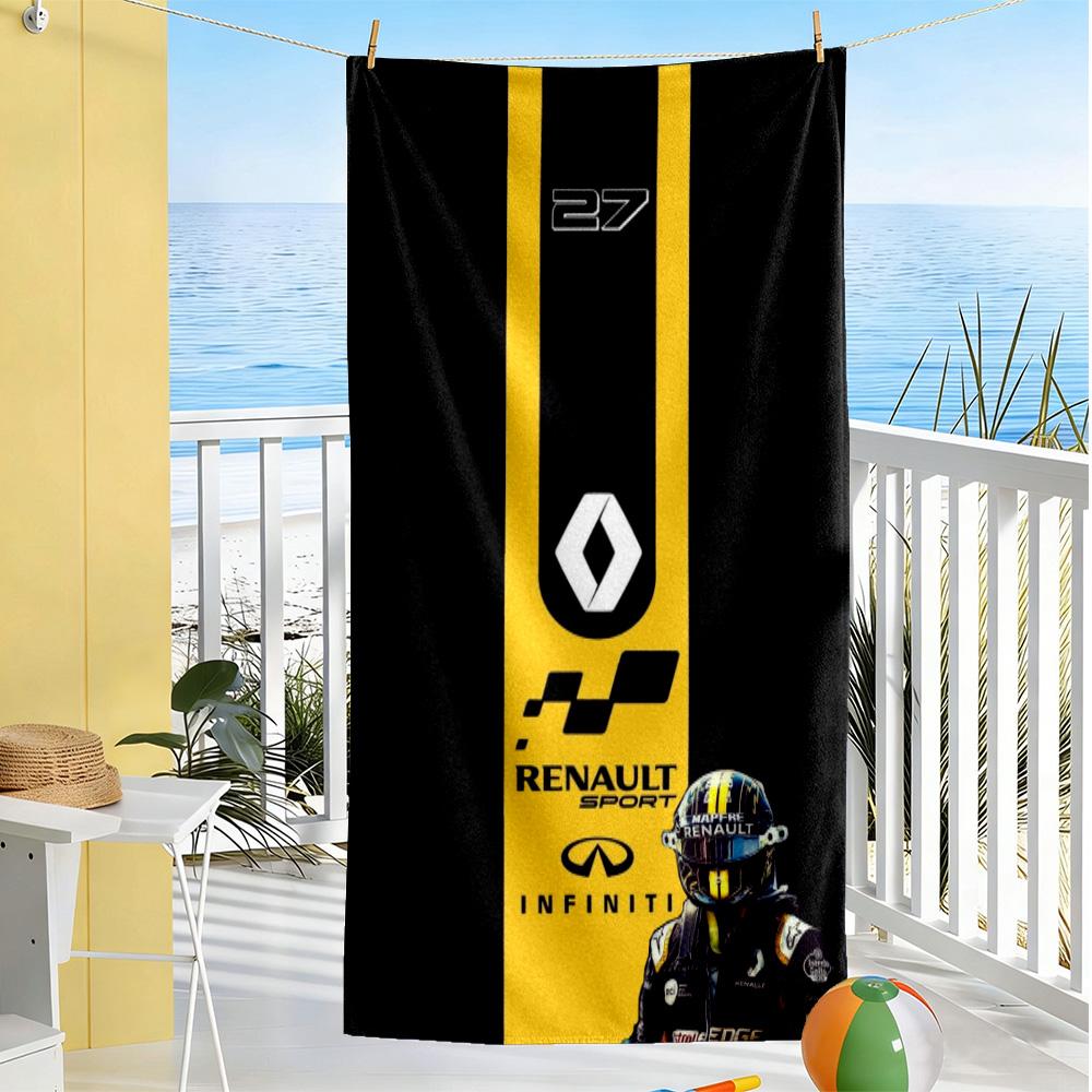 Renault Beach Towel Super Soft Microfiber Quickdry Fabric Comfortable Lightweight Perfect for Traveling Yoga Camping and Swimming