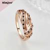 SIMJOO Rose Gold Color Ring Personalized Fashion Zircon Ring for Women