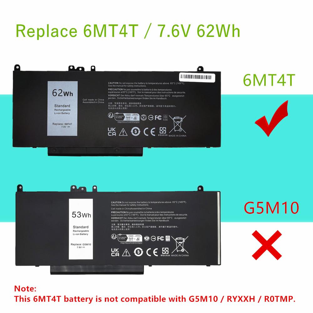 6MT4T 7.6V 62Wh Аккумулятор для ноутбука Для Dell Precision 15 3510 M3510 Для Latitude E5470 E5570 14 5470 15 5570 7V69Y TXF9M 79VRK