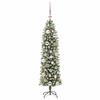 Artificial Slim Christmas Tree in Green and White 120 cm