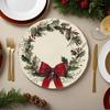 1 шт. Полиэстер Подставка под обеденный стол Рождественская Круглая Подставка для обеденного стола Праздничная Принтованная Кухонная 38x38см
