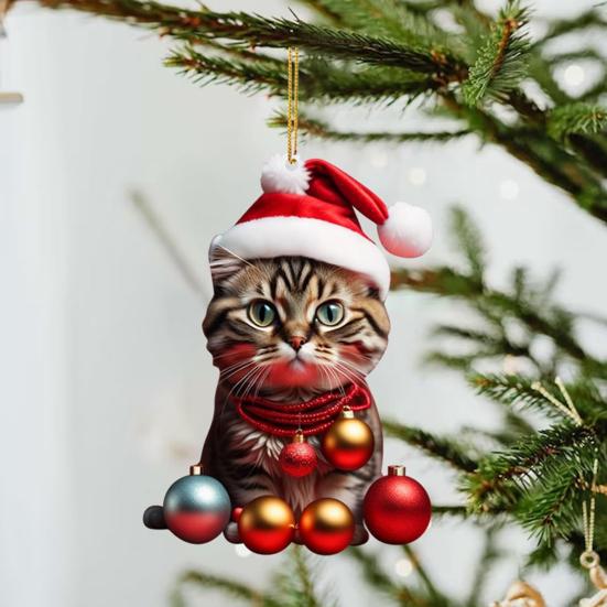 Yousheng 10 шт. Подвеска на зеркало заднего вида автомобиля 2D акриловый кошачий шарм украшение на рождественскую елку аксессуар для интерьера автомобиля