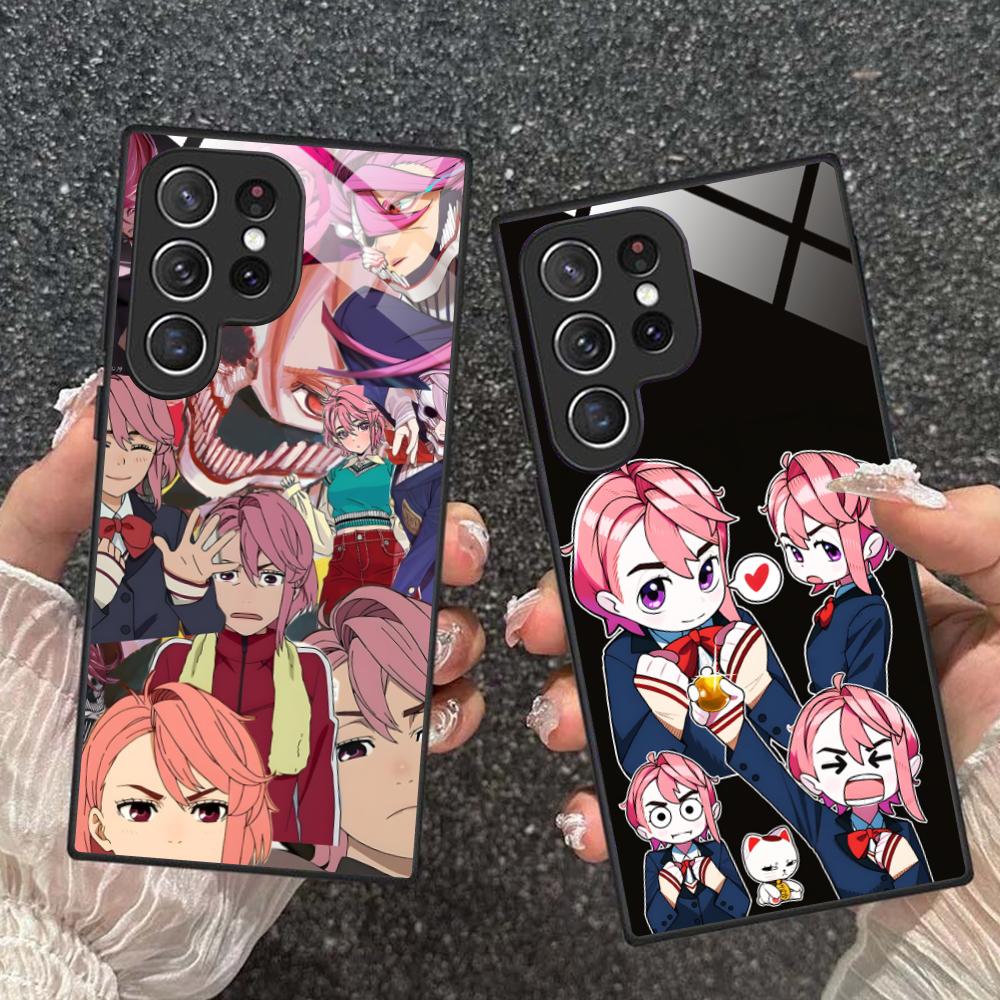 Чехол для телефона Dandadan Aira Shiratori для Samsung Galaxy S26 S25 S24 S23 S22 S21 S20 Note20 Plus FE Ultra Стеклянная цветная крышка