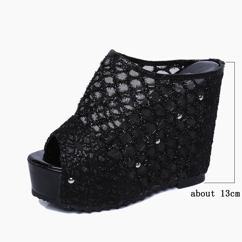 Fashion High Heels Sandals Women Beach High Wedge Slippers Women for Summer Slides Open Toe Heels Sexy Slippers Heels Zapatos Mujer