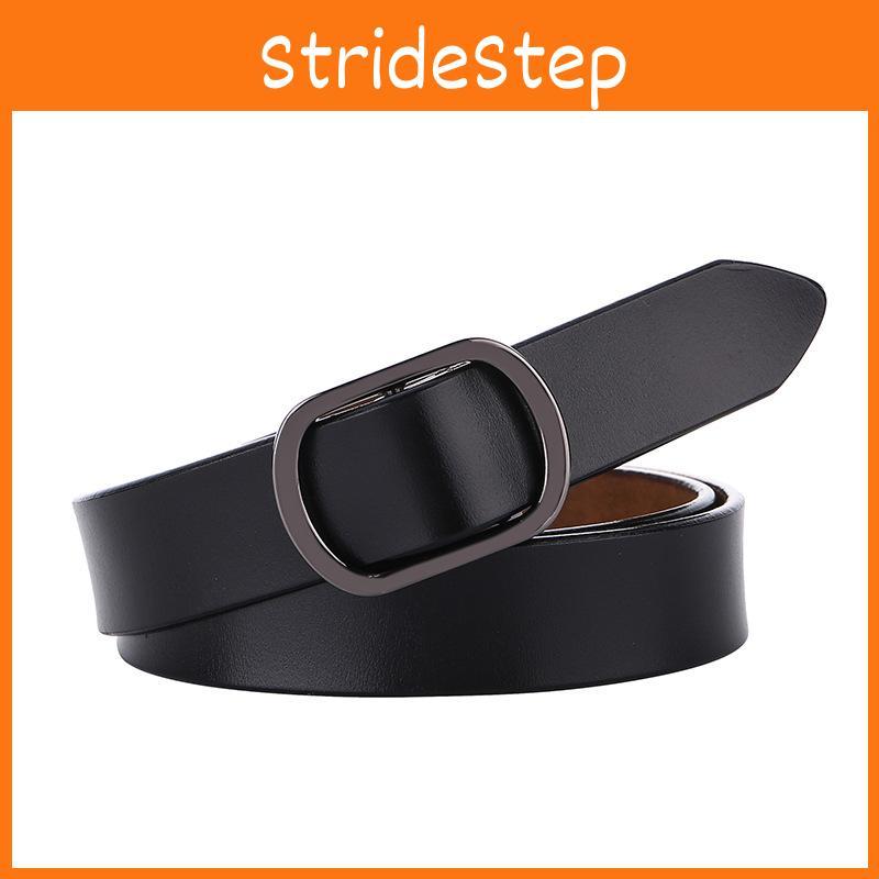 Leather Belt For Women With Metal Buckle Vintage Style Casual Waist Accessory