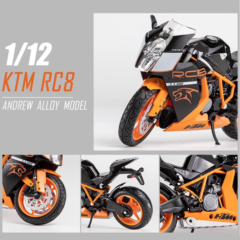 1/12 масштаб KTM RC8 литая под давлением модель мотоцикла, игрушка для детей, коллекция подарков для мальчиков и девочек