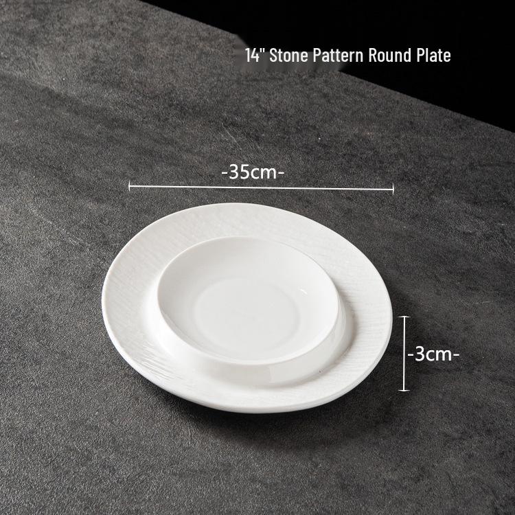 Европейская керамическая тарелка: Большая глубокая тарелка для супа с текстурой камня, цветная глазурь, безопасна для микроволновой печи, для ресторанов и отелей