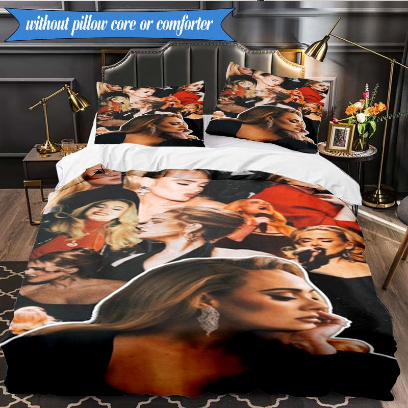 A-dele's pop music 3pcs K-pop music group Bedding set,Ideal for Bedroom, Dormitory,Including Duvet Cover And 2pcs Pillowcases,Fan gifts