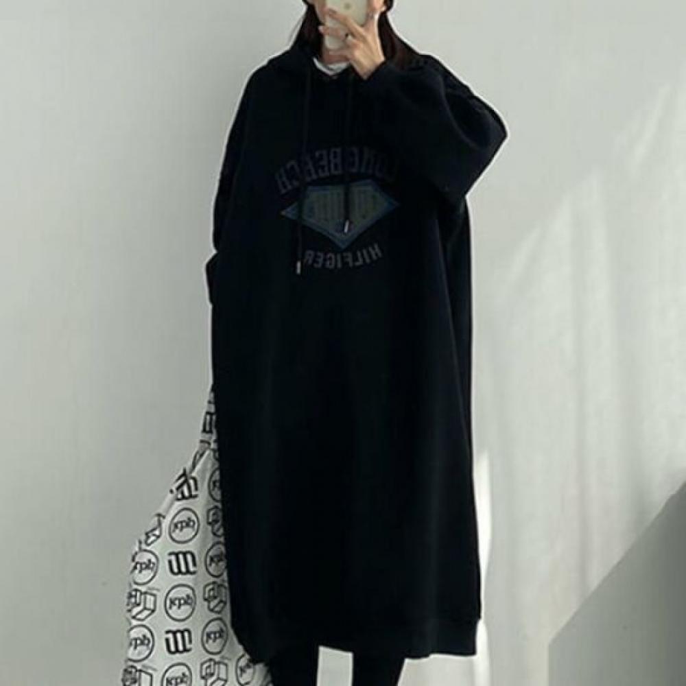 Navava Women Printed Long Sleeve Hooded Dress No851