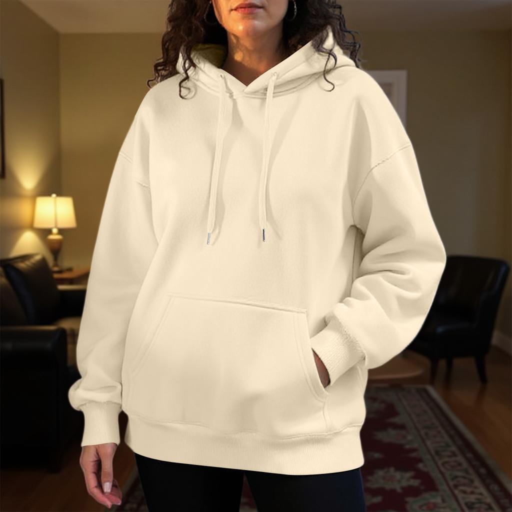 Women's Fashion Solid Color Casual Long Sleeve Hoodie