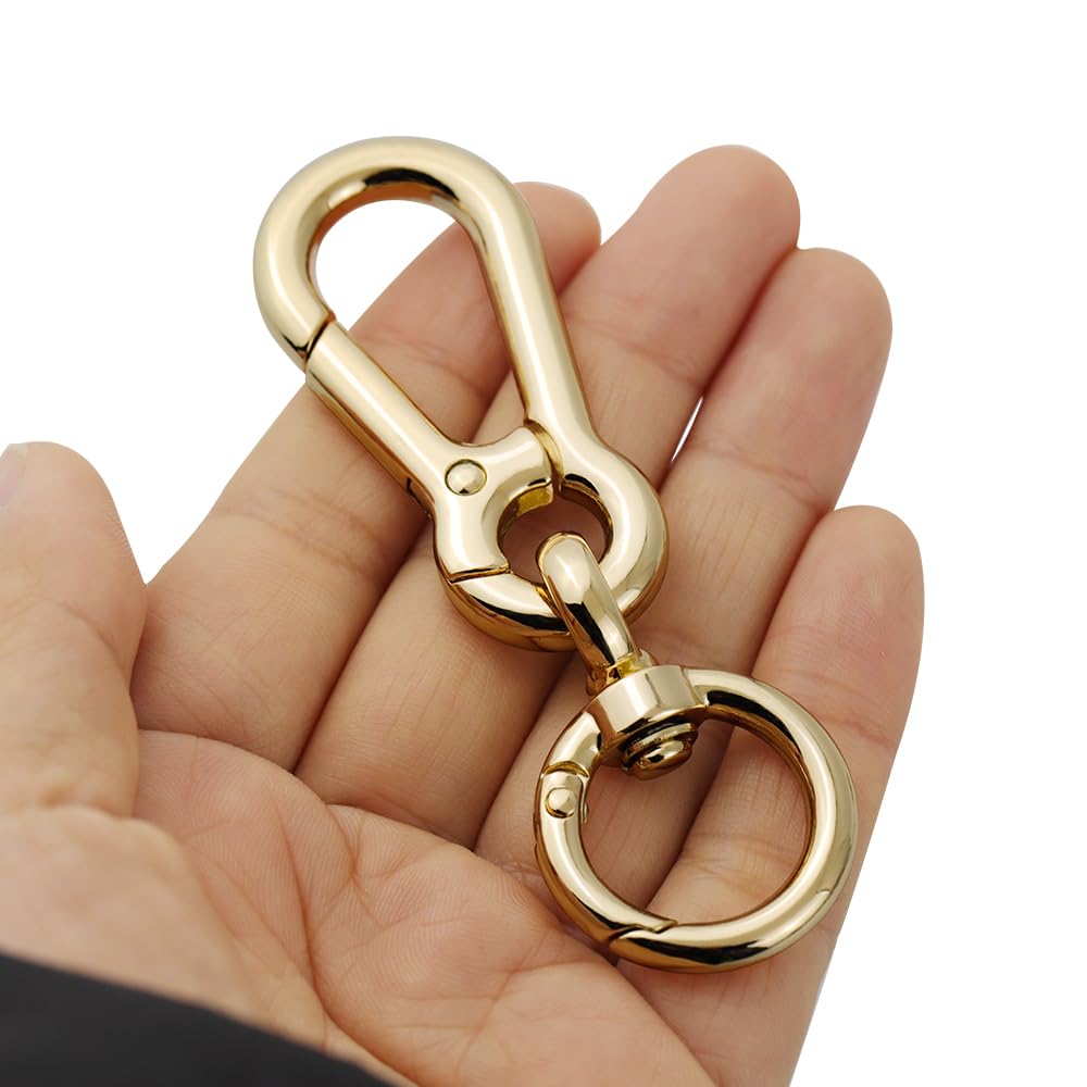 FUSSED 2-Piece Key Chain, Car, Motorcycle, Carabiner, Hook, Keyring, Men's, Convenient, Spring Closure, Detachable Keychain, gold