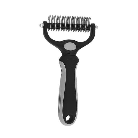 Щетка для вычесывания шерсти питомцев Двусторонняя расческа-грабли для подшерстка для собак кошек Очень широкая расческа для вычесывания и удаления колтунов у питомцев для груминга