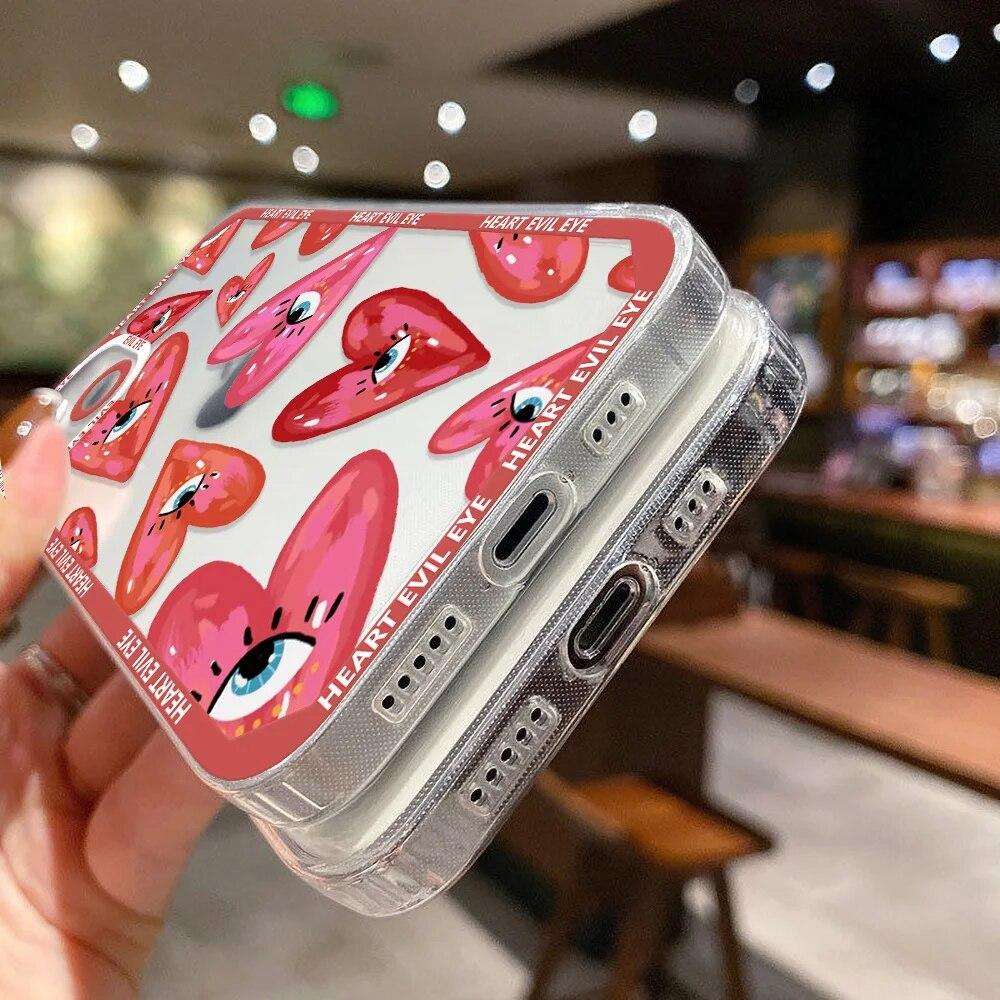 Red Eye Pattern Soft Phone Case For iPhone 15 14 Pro 12 11 13 Pro Max XR XS X 12 Mini 7 8 15 Plus SE Silicone Shockproof Cover