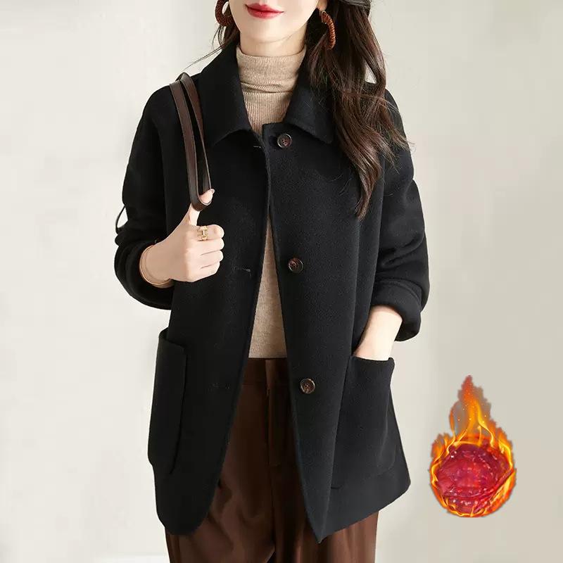 Шерстяное пальто для женщин осень-зима новая корейская версия верблюжье простое шерстяное пальто однобортное пальто для женщин