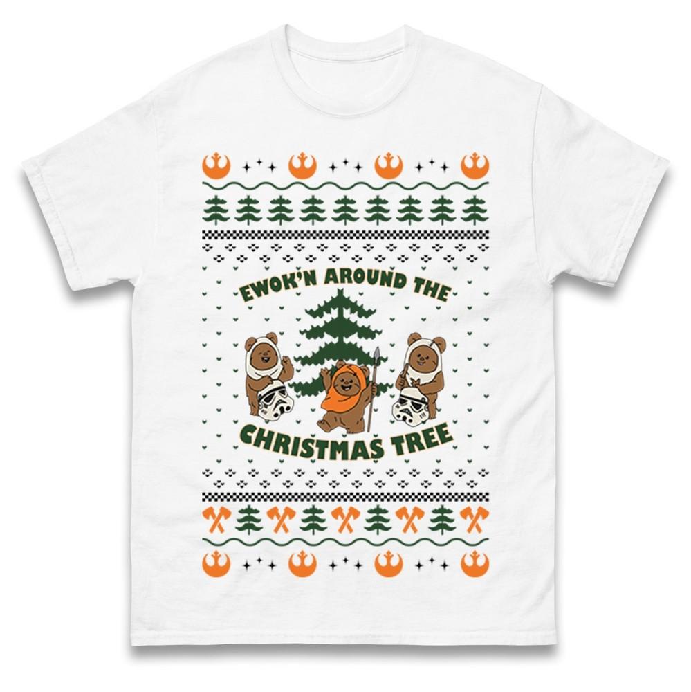 Ewokn Around The Christmas Tree Christmas T Shirt Xmas Festive Gift Tee Top