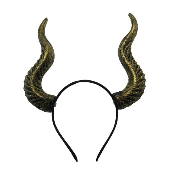 Повязка на голову с рогами дьявола Хэллоуин Готика Козлиные рога Ободок для волос Косплей Обруч для волос Аксессуары для Хэллоуинской вечеринки Маскарад