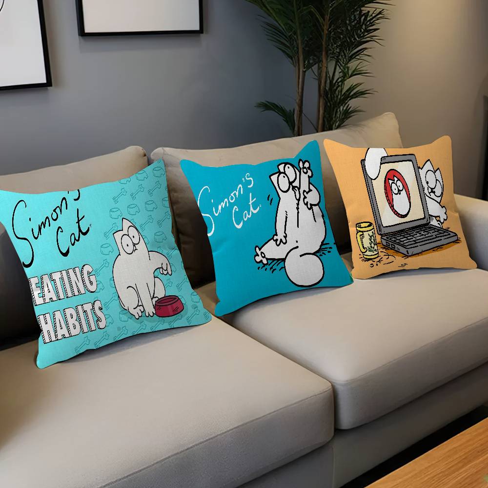 S-Simons C-Cat Pillowcase Toon Gift Cushion Cover Bedroom Home Sofa Chair Seat Decor Pillow Case