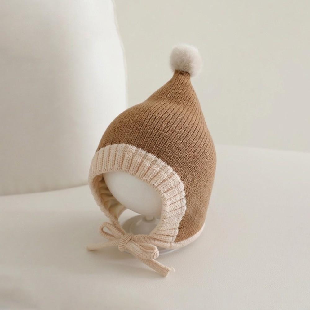 Windproof Ear Protection Hat Cute Pompom Toddler Beanie Fashion Knitted Hat Winter