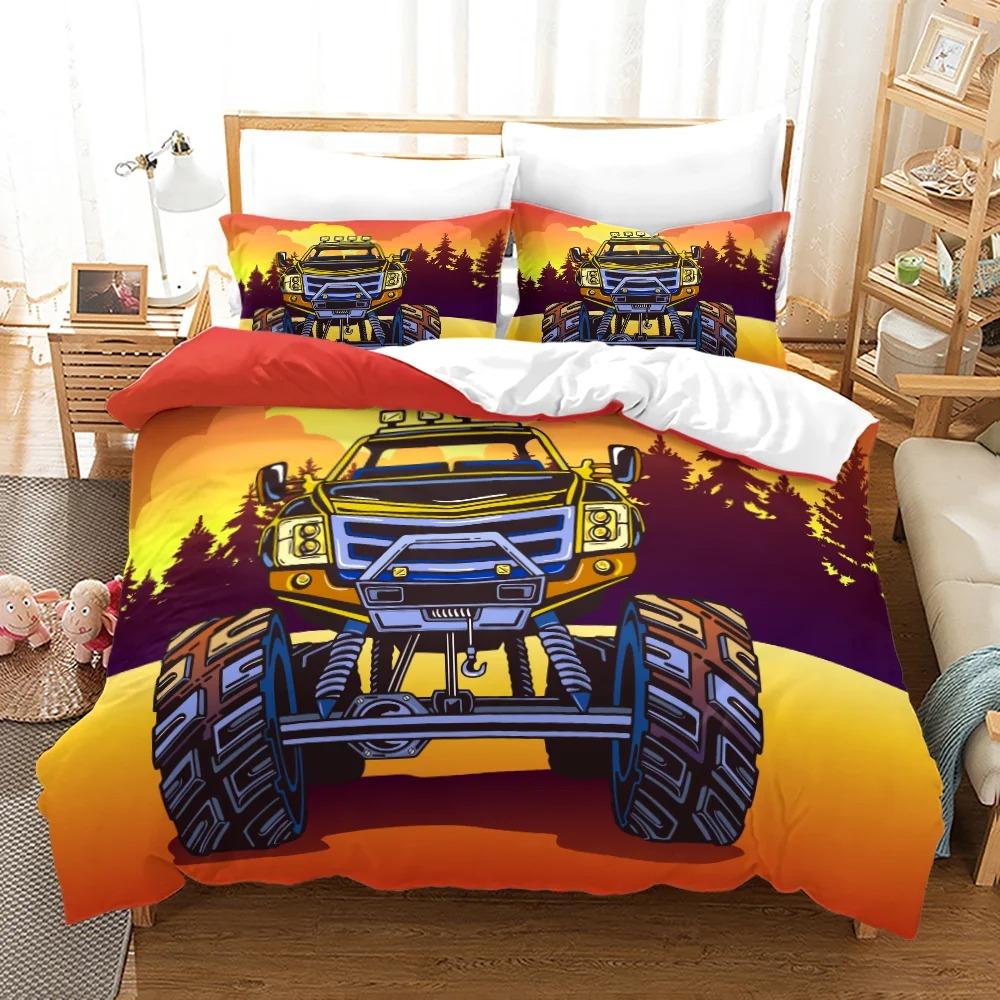 Monster Jam Bedding Set Single Twin Full Queen King Size Monster Jam F1 Bed Set Aldult Kid Bedroom Duvetcover Sets 3D Print 022