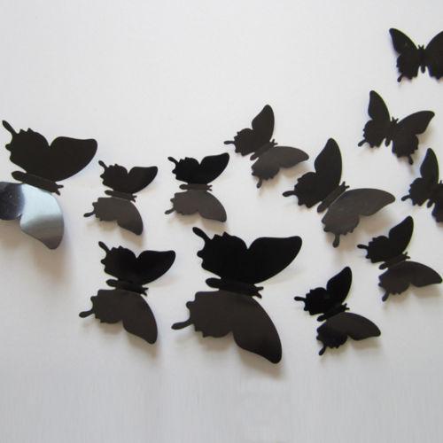 New Gossip Girl Same 12Pcs/Set 3D Butterfly Wall Stickers Living Room Butterflies Decors For Home Fridge Decoration