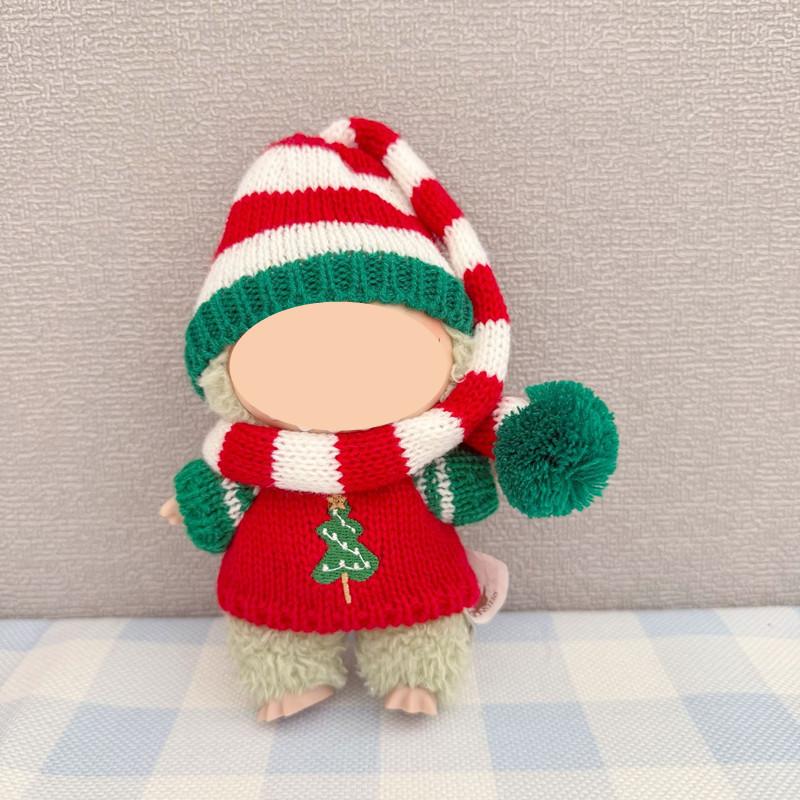 [Cloth Only] 17cm Doll Clothes New Year and Christmas Sweater Set Doll Clothes Set-Handcrafted Crochet Outfit