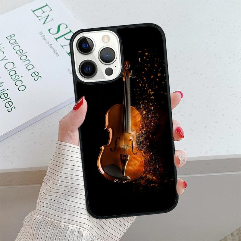 Музыкальный чехол для телефона с изображением скрипки и гитары Для iPhone 17 Air 15 16 16e 14 13 Pro Max Fundas 12 11 Pro Max PLUS 7PLUS мобильного