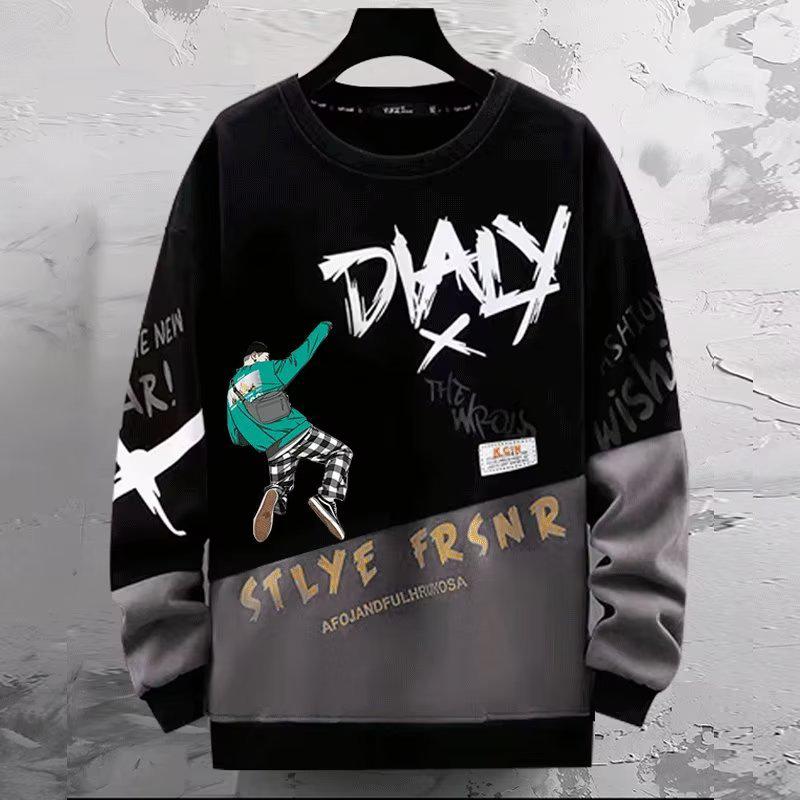 Мужская однотонная толстовка с капюшоном — уличная мода, длинный рукав, молодежный корейский стиль для весны, осени, зимы