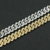 14mm Hip Hop Cuban Link Chain For Men Silver Color Iced Out Rhinestone Miami Necklace Choker for Women with Neck Chain Jewelry