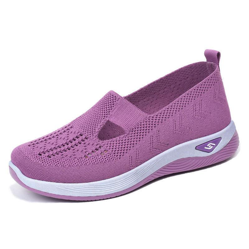 Mom Middle-aged and Elderly Summer Breathable Comfortable Single Soft Sole Casual One-pedal Mesh Childrenshoes