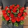 18 Head Real Happy Flower 10 Colors Natural Simulated Rose Crystal Grass Bouquet  Home Decorative