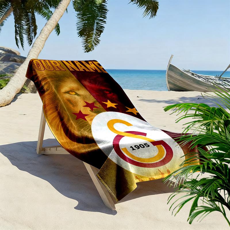 Custom Name Galatasaray Print Beach Towel, Large Soft Quick Dry Towel for Beach Camping Swimming_xia