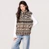 Vintage Fair Island Fleece Loose Vest Jacket Autumn and Winter Wear Stacked Design Vest Sleeveless Top Women