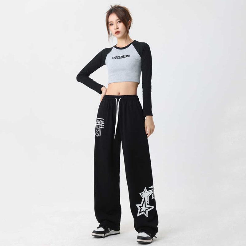 Уличная одежда в стиле хип-хоп, большие спортивные штаны для бега, женские новые спортивные брюки с эластичной резинкой на талии и широкими штанинами, мешковатые повседневные спортивные брюки