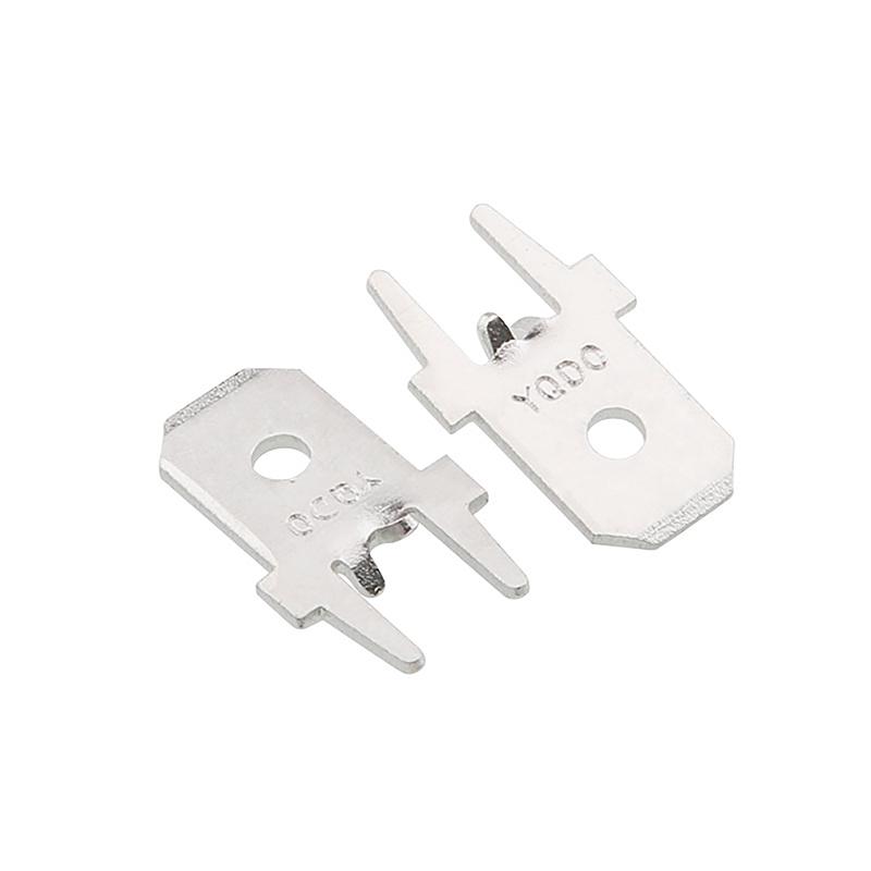 50Pcs 6.3Mm 4.8Mm Inserts Plug Male Terminal 250 Pcb Solder Lug Thickness 0.8 Two Legs ,Pcb Welding Sheet