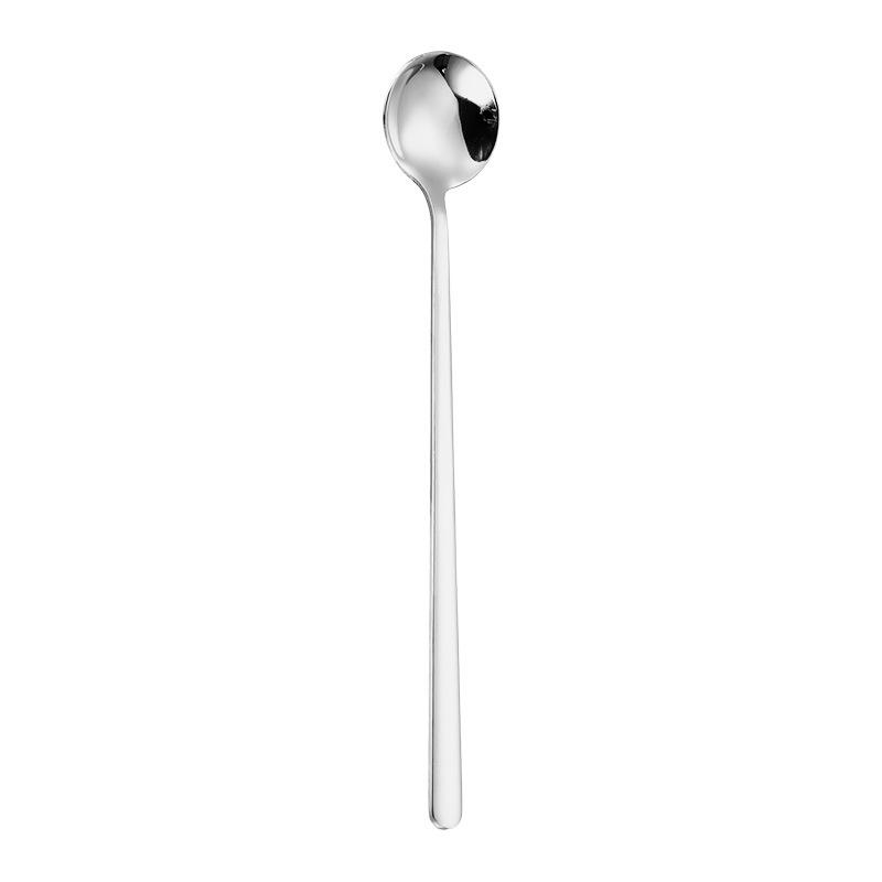 Stainless Steel Long Handle Stirring Spoon Milk Powder Coffee Spoon Dessert Spoon Creative Golden Small Spoon Small Round Spoon