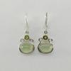 Серьги-подвески из серебра 925 пробы с натуральным зеленым пренитом и перидотом