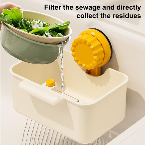 Suction Cup Sink Strainer Sink Debris Catcher Basket Removable Kitchen Sink Drain Strainer for Food Scraps No-Touch Waste Disposal