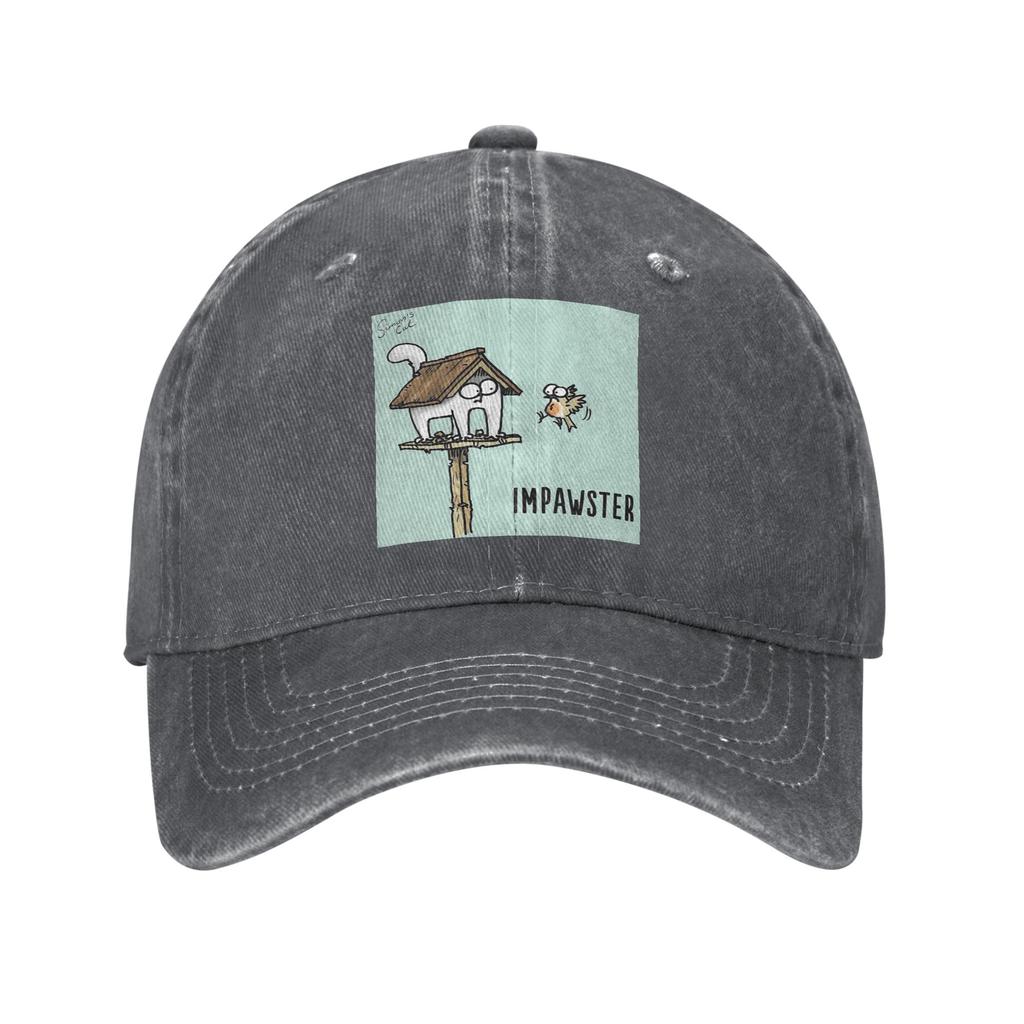 Unisex Baseball Hats Cartoon Simons Cats Washed Denim Summer Sports Baseball Caps Hip Hop Cap Casquette
