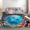Ковер Морское 3D зрение Современное украшение гостиной Толстый короткий плюшевый коврик для зоны Детская спальня Игра Ползание Мат Большой ковер