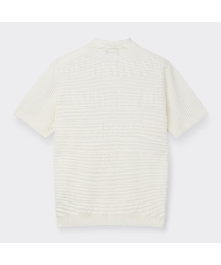 Keoseuuteommellou Ivory Stripes Textured Collar Sweater Cwwam26411Ivx